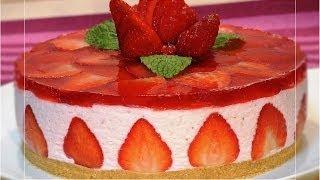 Tarta de fresas SIN HORNO. Loli Domínguez - Recetas de cocina, paso a paso.