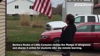 VIDEO NOW: Local woman recites Pledge of Allegiance for student who are remote learning