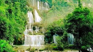 4k Tee Lor Su Waterfalls. Nature Sounds, Flowing Water. White Noise, Waterfall Sounds for Sleeping.