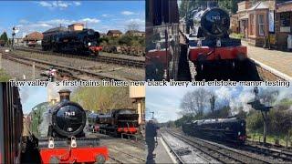 21c127 taw valleys first runs in wartime black livery on the Severn valley railway 8th April 2023