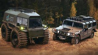 All-terrain Taifun vs Hummer H1 | Russia vs USA | Test Drive on #OffRoad | Swamp and OffRoad ~ ATV