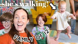 WALKING AT 9 MONTHS | Family of 12 w/ Twins + Triplets