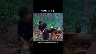 A Man Builds a Wooden House in the Forest with Dog 🪵