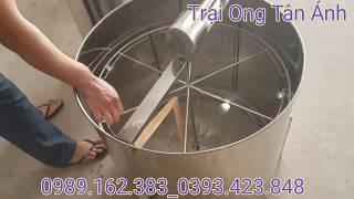 ,THÙNG quay Mật, Thùng Quay Mật 6 Cầu Full Inox Cải Tiến Đa Năng Trại Ong Tân Ánh