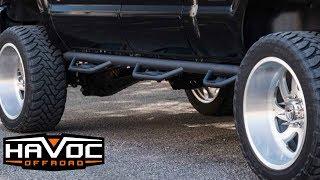 Havoc Offroad HS3 Black Hoop Steps Install for a Ford F-250/F-350 Super Duty 1999-2016 Crew Cab