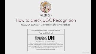 How to Check UGC Sri Lanka Recognition | University of Hertfordshire, UK