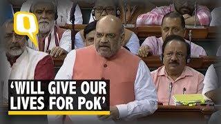 Will Give Our Lives for PoK: Amit Shah Moves Resolution to Revoke Article 370 in LS | The Quint