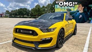 MY FRIENDS REACTION TO MY SUPERCHARGED SHELBY GT350!!