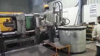 Pressure die casting machine.. working..