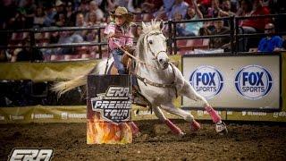 Chayni Chamberlain holds the fastest time of the ERA Premier Tour in the Barrel Racing