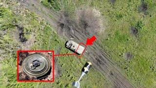 Vehicle Storing Anti Tank Mines Gets Targeted by Drone Dropping HEDP Grenade