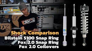 Bilstein 5100 Snap Ring vs Fox 2.0 Snap Ring vs Fox 2.0 Coilovers