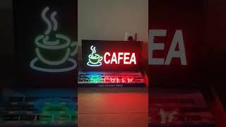 Reclama led CAFEA pentru exterior, caseta luminoasa, panou led