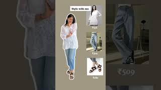 Meesho College Outfit ideasjeans & kurti outfit for girls/college fit #shorts #college #ootd#meesho