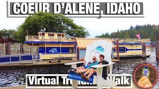 City Walks - Coeur D'alene Floating Boardwalk - Virtual Treadmill Walking Tour and Exploration