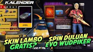 SPIN DULUAN EVOGUN WOODPECKER - SKIN MOBIL GRATISAN EVENT FF X LAMBORGHINI