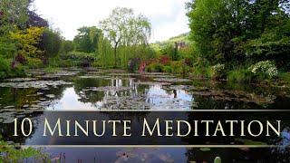 10 Minute MONET's GARDEN Meditation Flute & Harp Music for Stress Relief - by Dean & Dudley Evenson