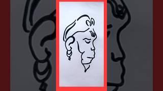 Drawing Hanuman face vector line easily // #hanumanji #drawing #viral #vector #youtube