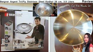 bergner stainless steel kadai | Bergner Kadai Review and Unboxing | Stainless Steel Cookware Review