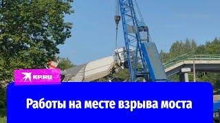 Поезд в Брянской области поднимают краном