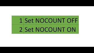 Set NOCOUNT properties in SQL SERVER