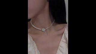 ImYan Jewelry | Camellia Mother of Pearl Clavicle Sweater Necklace