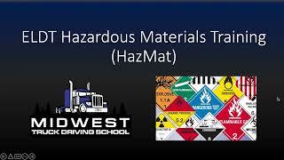 Hazardous Materials Endorsement (HazMat) Training CDL/ CLP (H) Endorsement Course