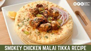 Restaurant Style Chicken Malai Tikka Boti & Soft Fluffy Flatbread Recipe (NO OVEN,NO GRILL)