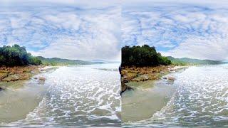 3D Natural Pool In Fortaleza Beach on Ubatuba VR Videos 3D SBS [Google Cardboard VR Experience] VR