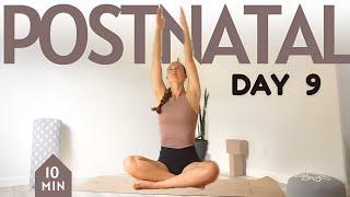 Gentle Postpartum Yoga | Grounding Postnatal Yoga Flow 10 Min