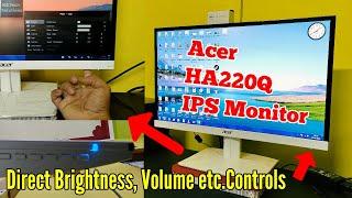 Acer HA220Q 21.5 inches IPS Ultra HD Monitor 2023 How to use Brightness Volume Contrast Menu button.