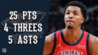 Trey Murphy 25 pts 4 threes 5 asts vs Spurs 24/25 season