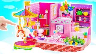 Build Purple Miniature House for Cute Unicorn with Bedroom, Bathroom, Kitchen  DIY Miniature House