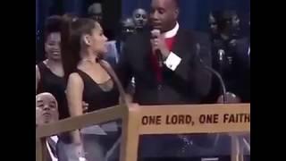 The American bishop touched Ariana Grande for a breast.