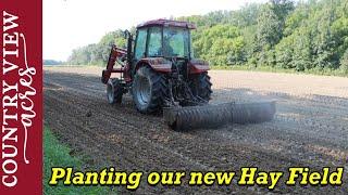 Planting our our new Hay Field with a custom Grass Mix