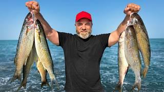 Fishing in a Secret Cooking Spot in the Caspian Sea! Delicious Mullet with White Wine Recipe