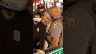 Biketoberfest cop show! Pulled over for full face helmet, but having visor up. #makeitmakesense