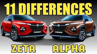 Maruti Suzuki Fronx ZETA vs ALPHA Comparison 2023|Fronx ZETA vs ALPHA Comparison 2023