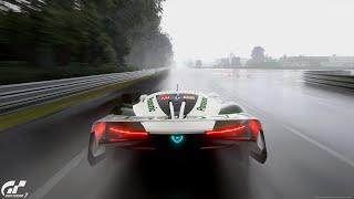 Gran Turismo 7: Jaguar Hypercar SV LMH (If) - Circuit de la Sarthe No Chicane Rain [4KPS5]