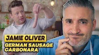 Italian Chef Reacts to Jamie Oliver GERMAN CARBONARA