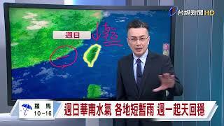 【0312台視晚間氣象】明各地陣雨或雷雨 中部以北局部雨大