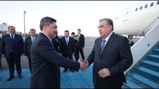 Олжас Бектенов встретил президента Таджикистана