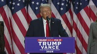 Full speech: Donald Trump declares victory in 2024 presidential election