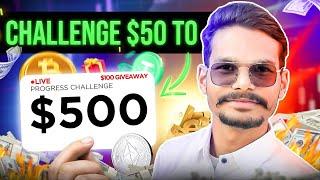 Live Trading Challenge  $50 to $500 (Hindi) 02-04-2024