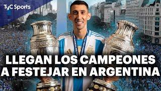 EN VIVO  LOS BICAMPEONES DE LA COPA AMÉRICA LLEGAN A ARGENTINA | FESTEJOS, LOCURA, HINCHAS Y MÁS