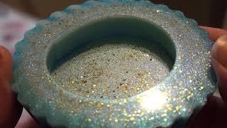 DIY tealight holder crafting with Resin | #DIY #resin #epoxyresin  #resinArt  #tealight #glitter