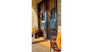 Decorating The Front Porch For Fall With Pops Of Color!Incorporating Letters In A Wreath!