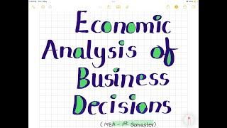 Economic Analysis of Business Decision- MBA 1st Semester Imp Questions for exam
