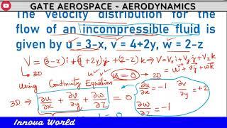 Numerical-Identify flow - incompressible and irrotational flow Part I #gateaerospace Aishwarya Dhara