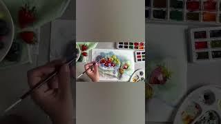 Акварель. Натюрморт с ягодами